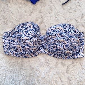 34DD Paisley Twist Front Bandeau Top